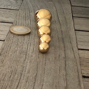 6 Stück gold glänzend Halbkugel Metall Knöpfe mit se 11 mm, 13 mm, 16 mm, 18 mm, 23 mm image 3