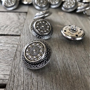 6 Stück silber antik Knöpfe aus Metall Dirndl Tracht 13mm oder 22mm
