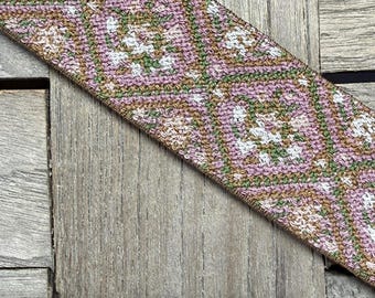 Winter Rosa gemustert Gummiband Band elastisch dehnbar 4cm breit Borte bunt