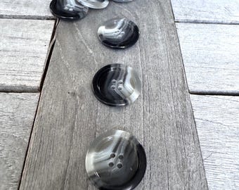 1 セット (クノプフェ 6 個) 4 クノプフェ湖グラウ ヴァイス シュヴァルツ 25 mm クンストシュトフ