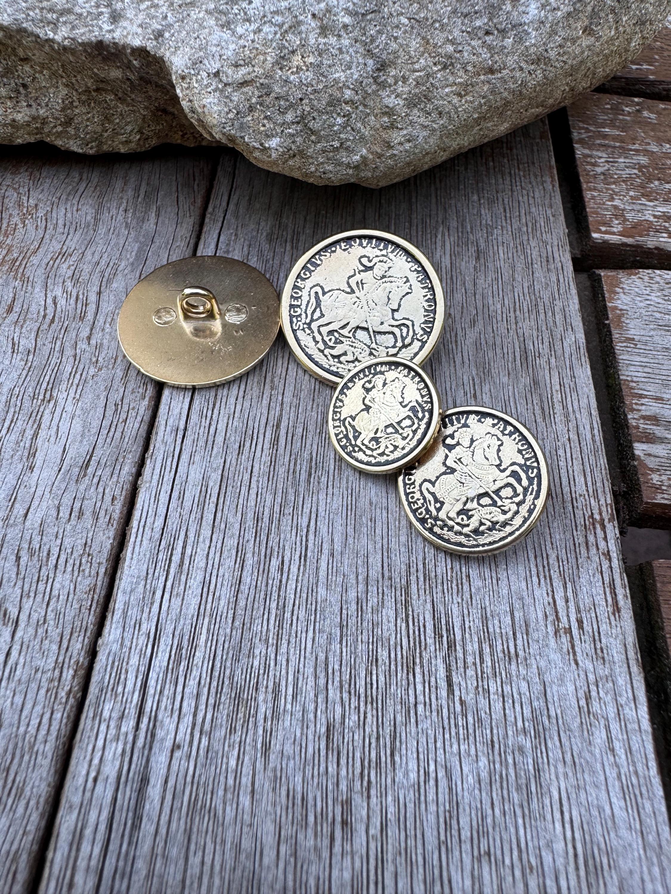 Lot De 10 Boutons Anciens En Métal Doré - Blason De Paris - 22 Mm - Occasion Neuf - Fabriqué En France