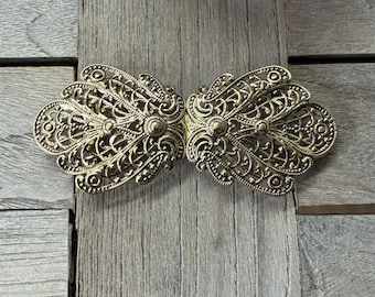 elegante altgold Trachtenschliesse 100mmx40mm