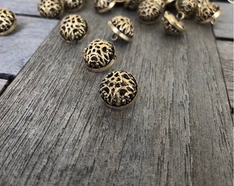 10 Stück filigran gold altgold gewölbte Knöpfe 13mm Dirndl Tracht