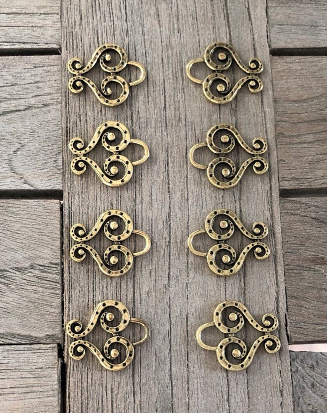 Dirndl Miederösen 8 Stück - Altsilber Flach 33x25mm Zum Annähen