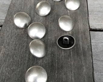 10 Stück silber farben Metall Knöpfe schlicht und leicht gewölbt in 13mm, 15mm, 18mm, 20mm, 22mm, 25mm oder 27mm