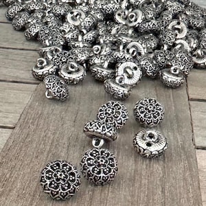 10 Stück silber kleine Metall Knöpfe 14 mm Dirndl Tracht