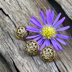 6 Stück gold antik Knöpfe aus Metall Dirndl Tracht