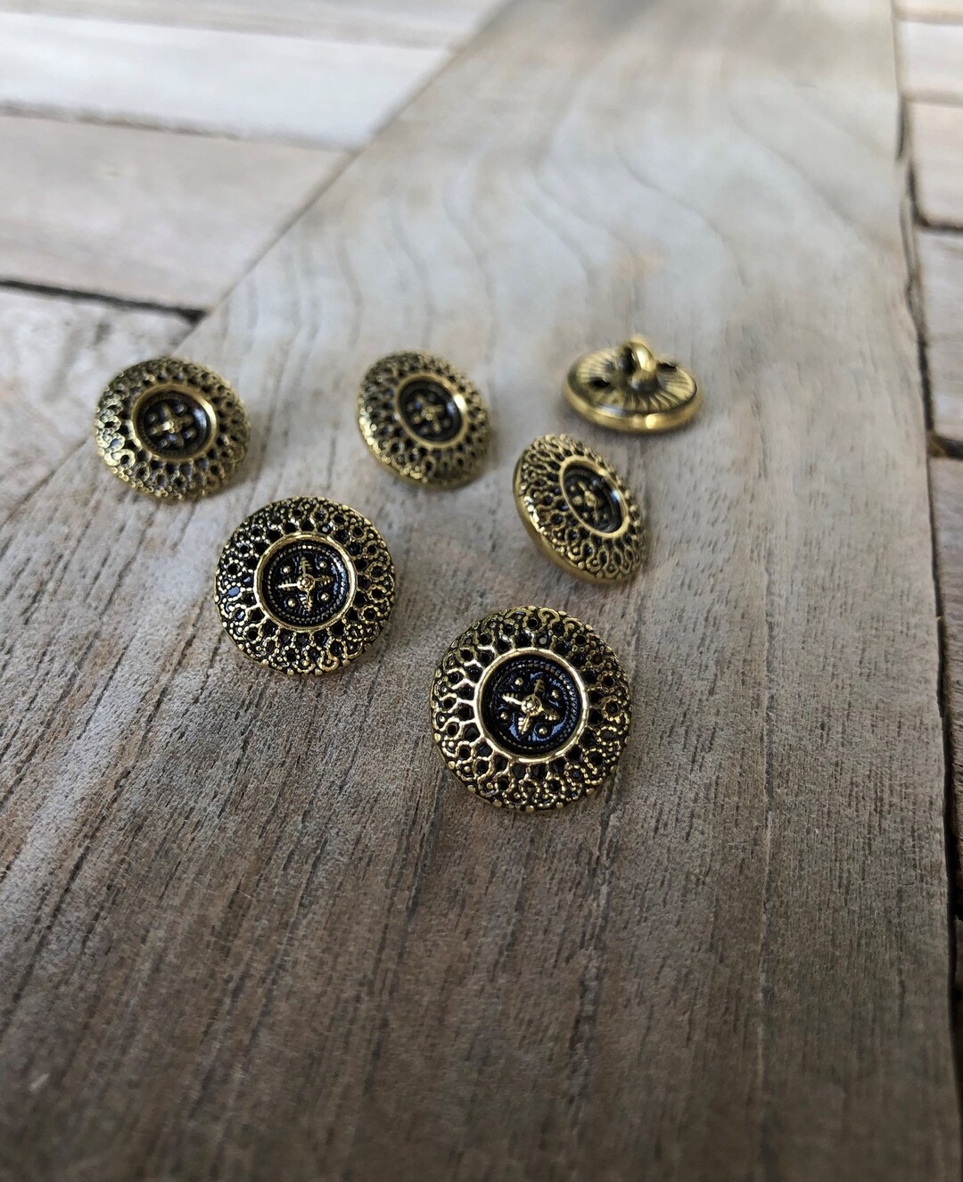 6 Stück Metallknöpfe Dirndlknöpfe – Silber, 19 Mm, Filigranes Muster, Made In Germany