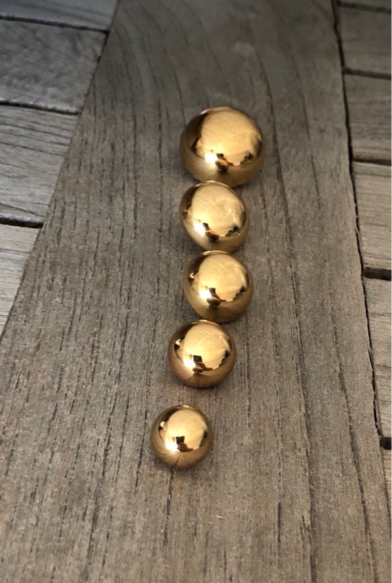 6 Stück goud glänzend Halbkugel Metall Knöpfe met Öse 11mm, 13mm, 16mm, 18mm, 23mm afbeelding 1