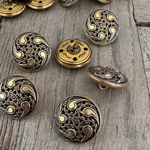 6 Stück hübsche gold Knöpfe aus Metall Dirndl Tracht 18mm