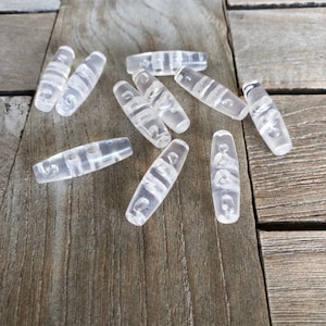 10 Stück Kunststoff transparent farblos Knebel Knöpfe durchsichtig 30mm x 8mm