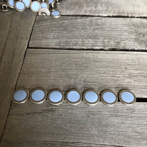 10 Stück altsilber mit hellblau kleine Knöpfe aus Metall 13mm Bild 4