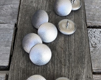 10 Stück Metallknöpfe 20mm Uniformknöpfe silber glänzend gekörnte Oberfläche