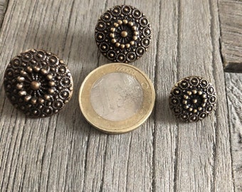 5 Dirndlknöpfe Aus Metall – Bronze/messing Antik, 20 Mm, Made In Germany