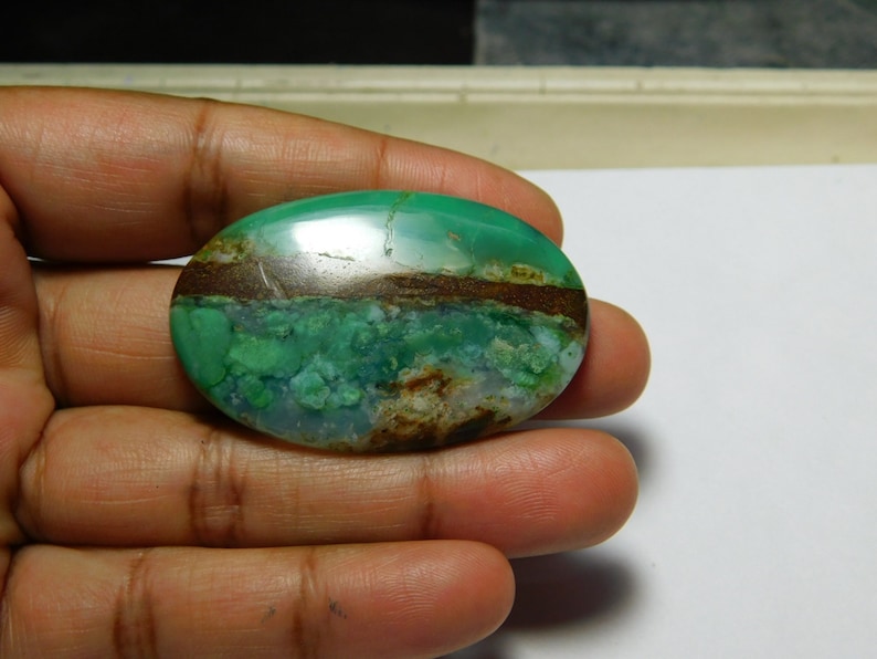 Top Quality Chrysoprase Gemstone,Chrysoprase Cabochons,Chrysoprase Loose Gemstone,Chrysoprase Loose Stone,For Jewelry Use53ct #3361 42X26mm