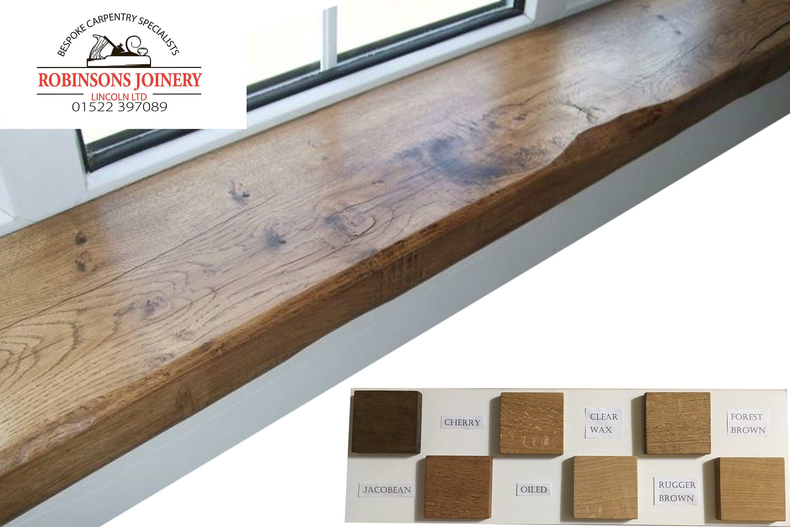 Oak window board rustic waxed finish 300mm deep Etsy