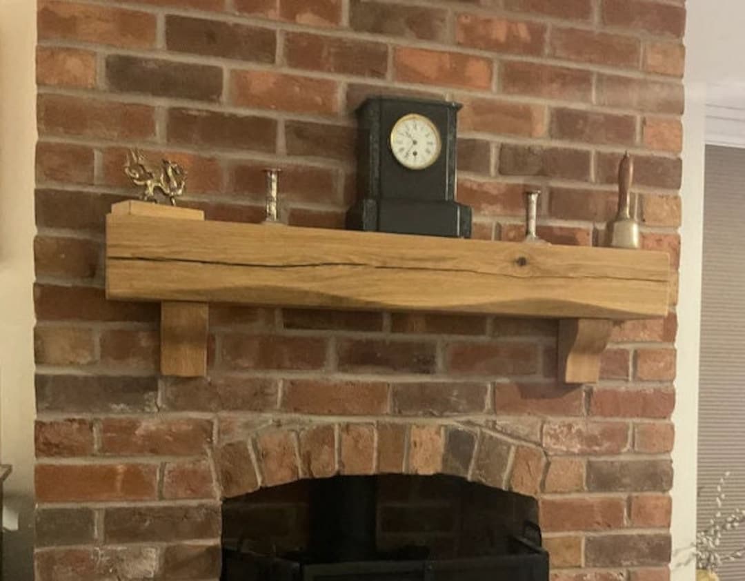 Solid Oak Mantle Piece / Floating Beam / Rustic / Corbels - Etsy