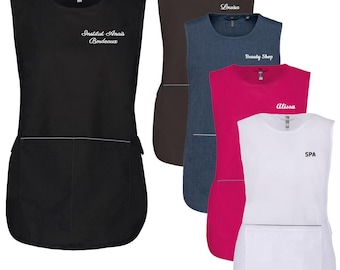 Personalized tunic with your name, professional, polyester cotton, nail technician, hairdresser, massage therapist, medical field