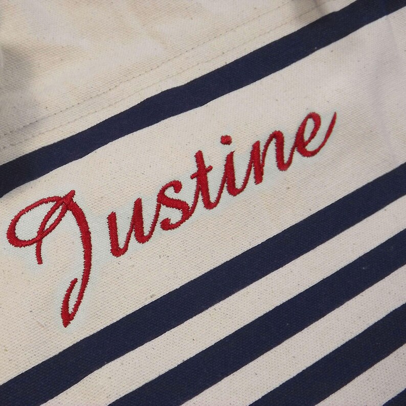 Personalized beach bag with name, dimensions 57x36x13, sailor-style shopping bag, cotton, gift for mom, Mother's Day, birthday image 5