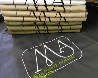 Your logo embroidered or printed on clothing and accessories