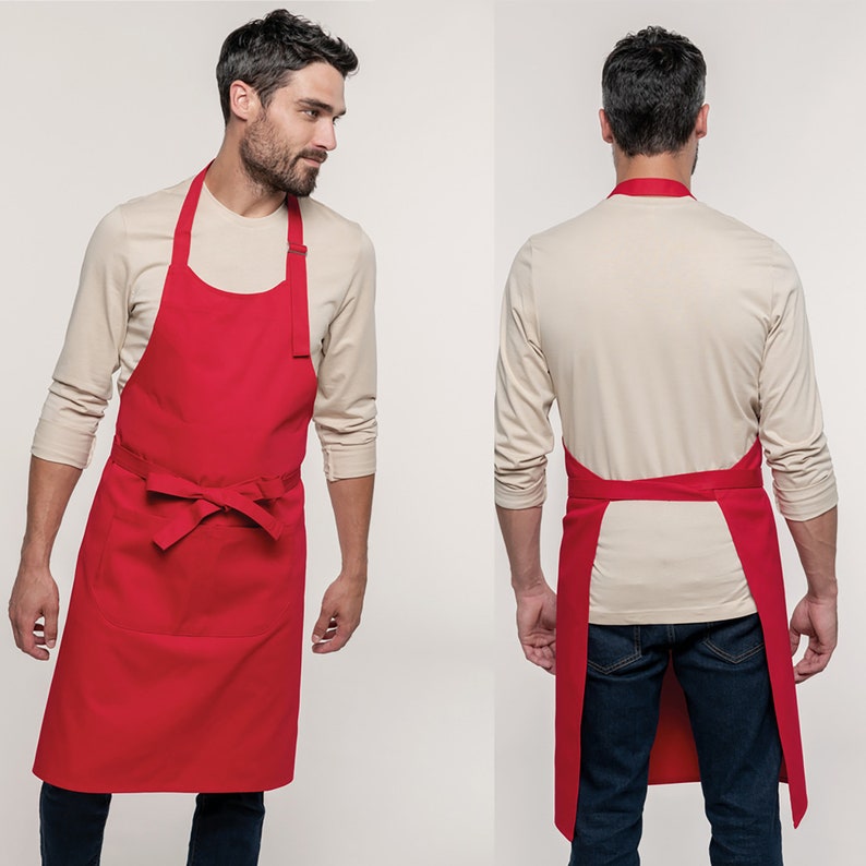 Tablier de cuisine personnalisé et brodé avec un prénom, un texte, 100% coton TOP QUALITE, 20 coloris, 20 motifs, cadeau femme homme 画像 2