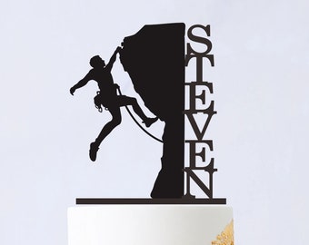 Rock Climbing Cake Topper - Climbing Birthday Cake Topper - Climber Cake Topper - Climbing Birthday Party Decor B047