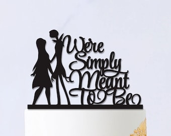 Topper per torta Jack e Sally, Topper per torta nuziale Disney, Semplicemente destinato a essere, Topper per torta personalizzato, numeri da tavolo