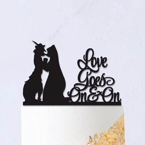 Robin Hood and Maid Marian Cake Topper, Disney Wedding Cake Topper,Love goes on & on, Custom cake topper,table numbers