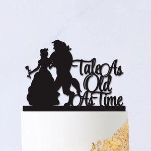Belle and The Beast Cake Topper, Disney Wedding Cake Topper, Tale as old as time, Custom cake topper,table numbers