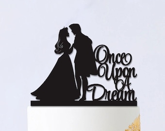 Sleeping Beauty And Prince,Disney Wedding Cake Topper, Custom Mr and Mrs Cake Topper,Disney Themed Wedding, Once Upon A Dream