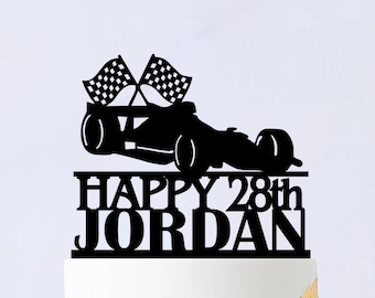 Race Car Birthday Cake Topper - Racing Birthday Cake Topper- Formula one Cake Topper - Racing Party Birthday Decoration B015