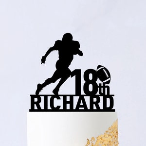 American Football Birthday Cake Topper - Rugby Player Cake Topper - Football Party Decor - Sport Custom Cake Topper B020