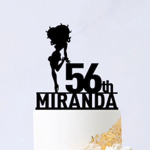 Betty Boop Cake Topper - Betty Boop Birthday Cake Topper - Birthday Party Decoration - Happy Birthday Cake Topper B011