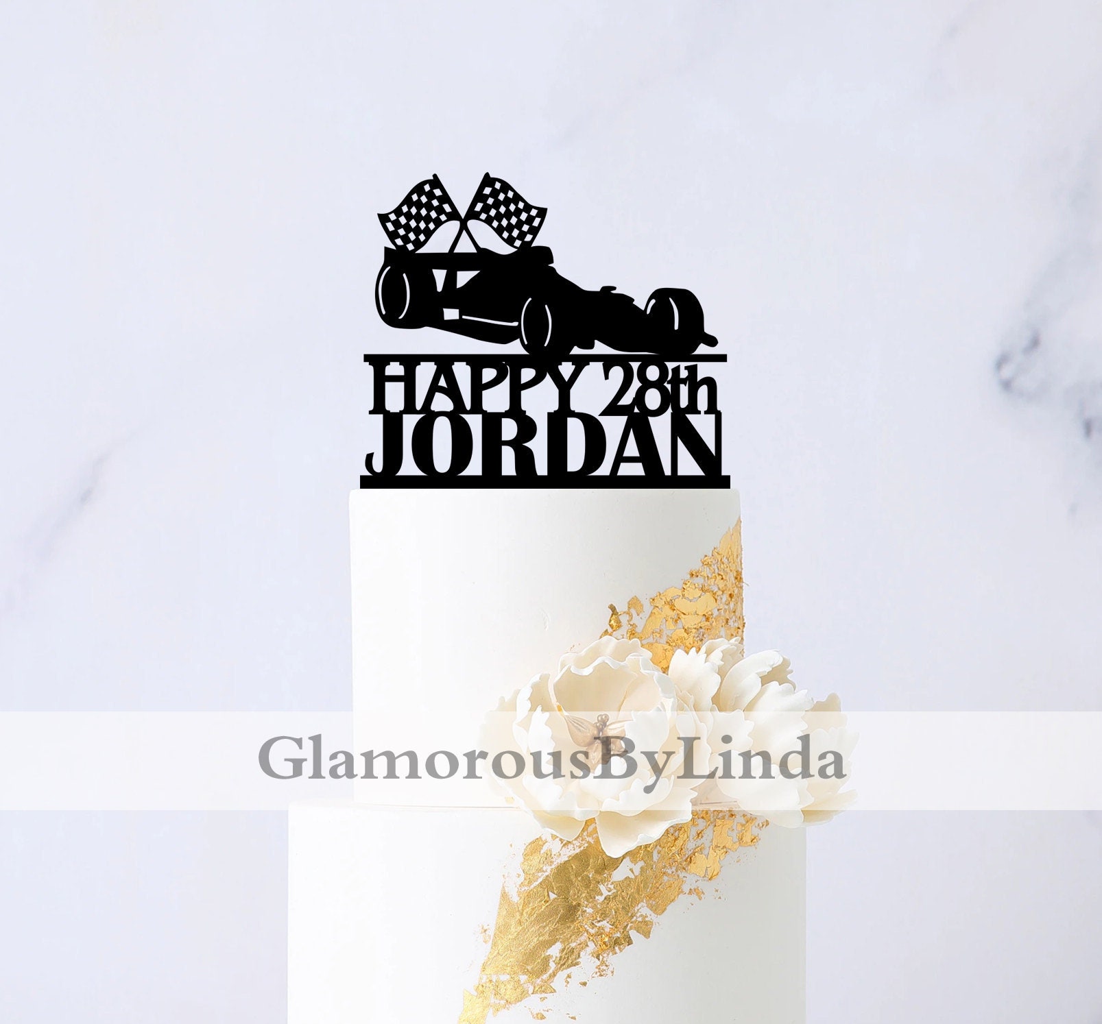 Race Car Birthday Cake Topper - Racing Birthday Cake Topper- Formula one Cake Topper - Racing Party Birthday Decoration B015