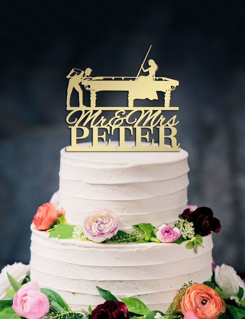 Billiards Wedding Cake Topperpool Table Cake Topperbilliard Etsy