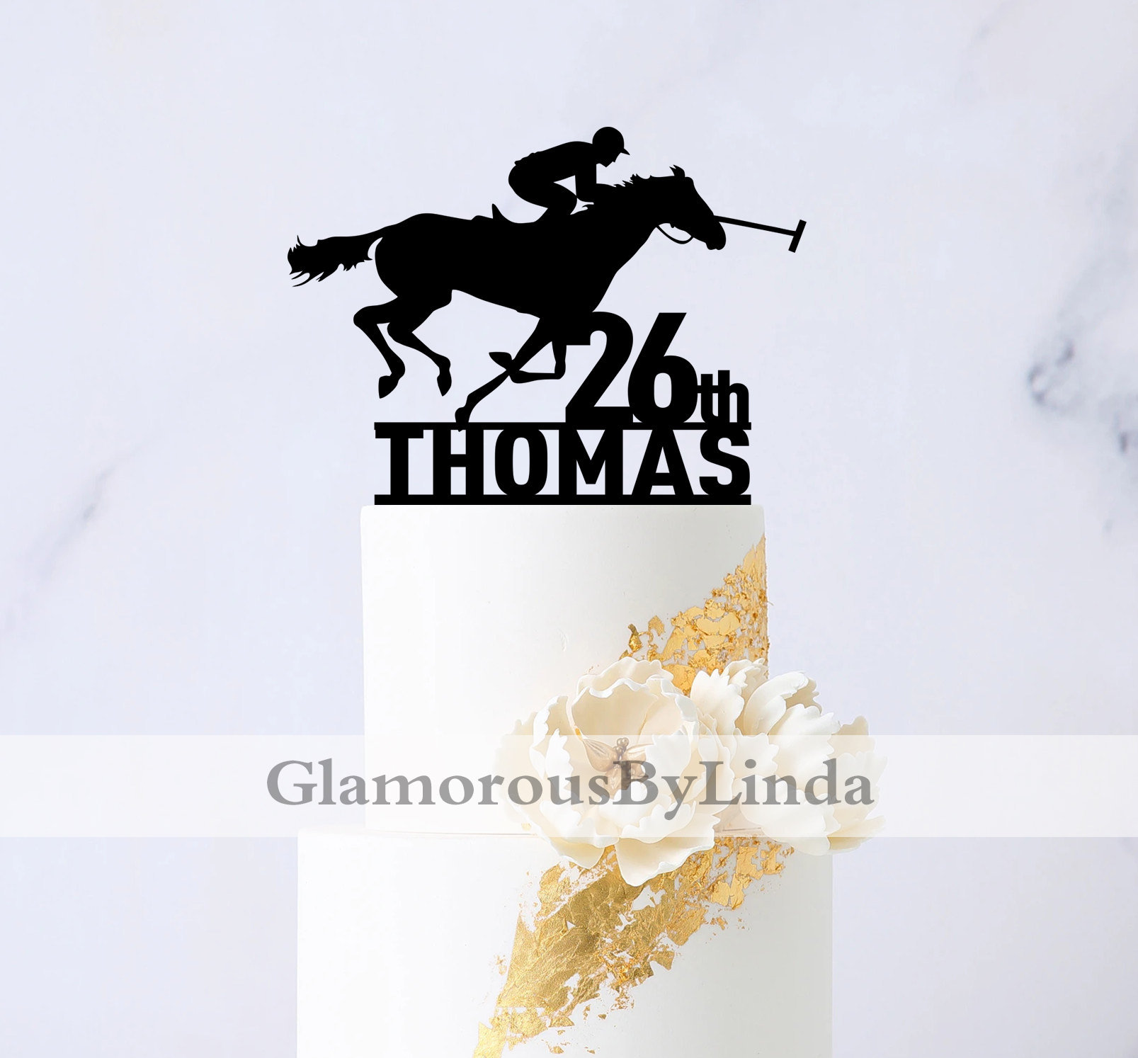 Polo Tortendeko - Polospieler Geburtstag Tortenstecker - Polo Party Dekoration - Happy Birthday Cake Topper B014