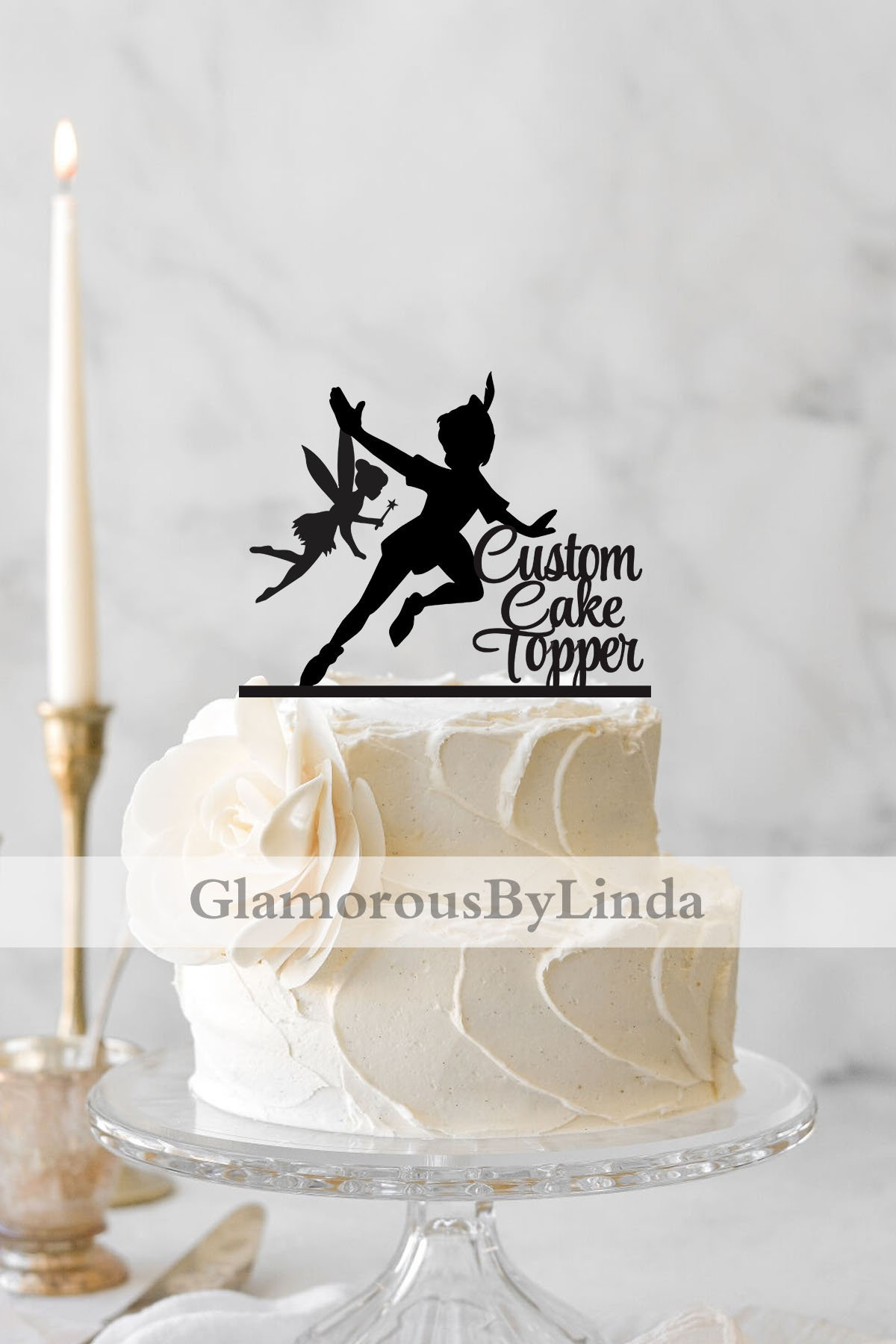 Peter Pan and Tinkerbell Wedding Cake Topper Tinkerbell Cake Topper Peter  Pan Cake Topper Couple Cake Topper 206 