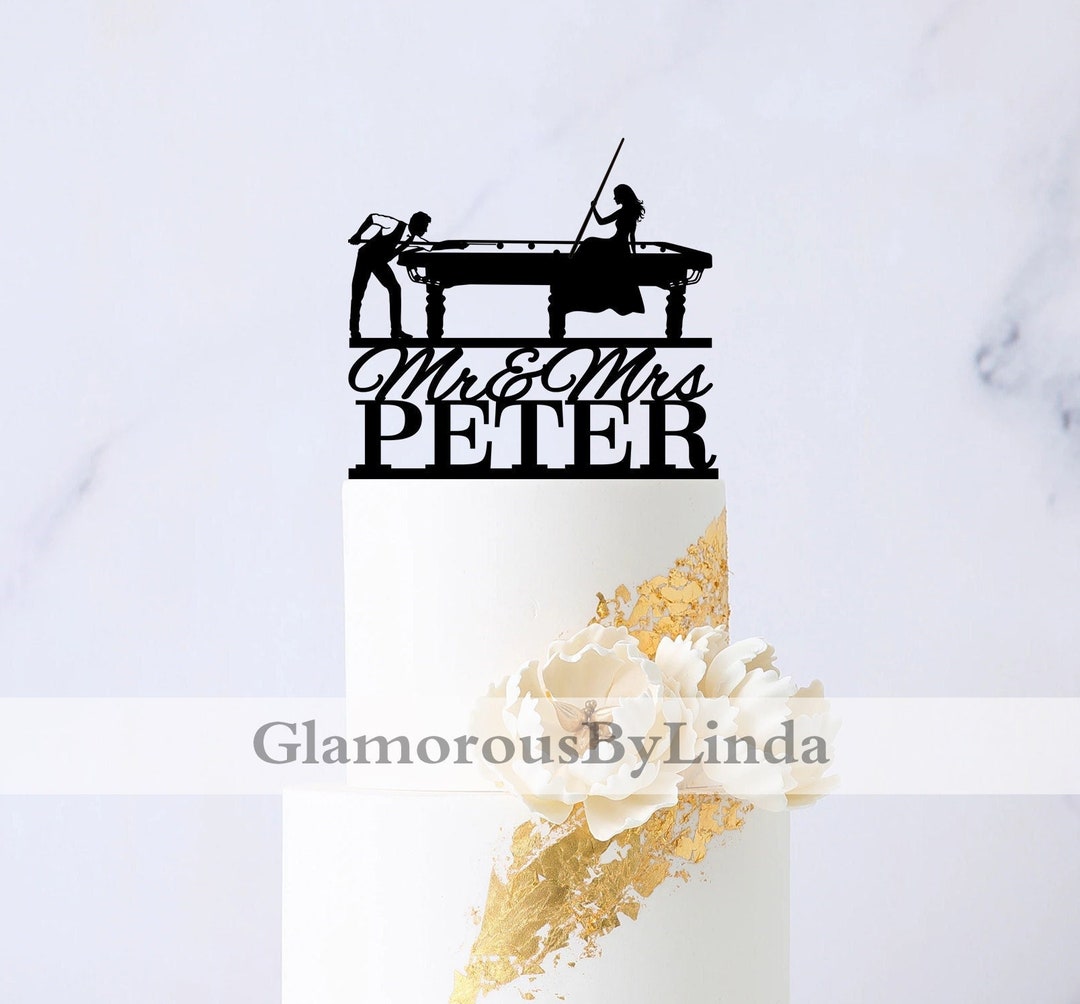 Billiards Wedding Cake Topper,pool Table Cake Topper,billiard Player's