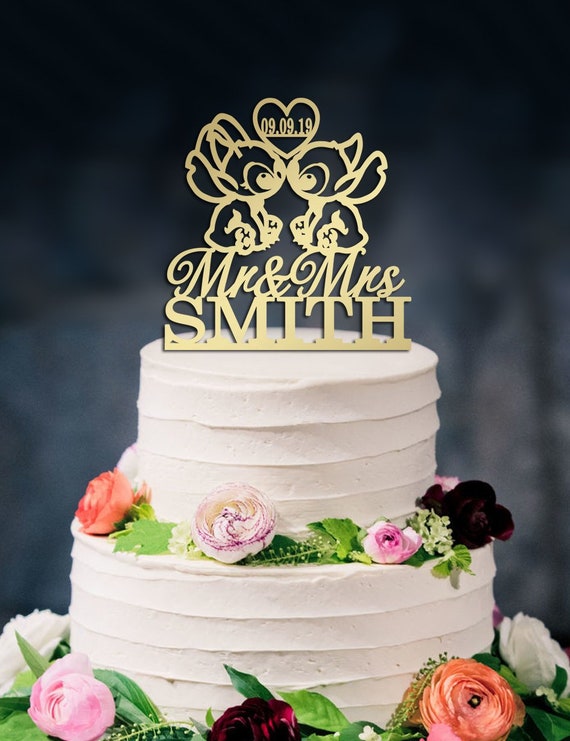 Stitch and Angel - Lilo and Stitch Disney Inspired Wedding Cake