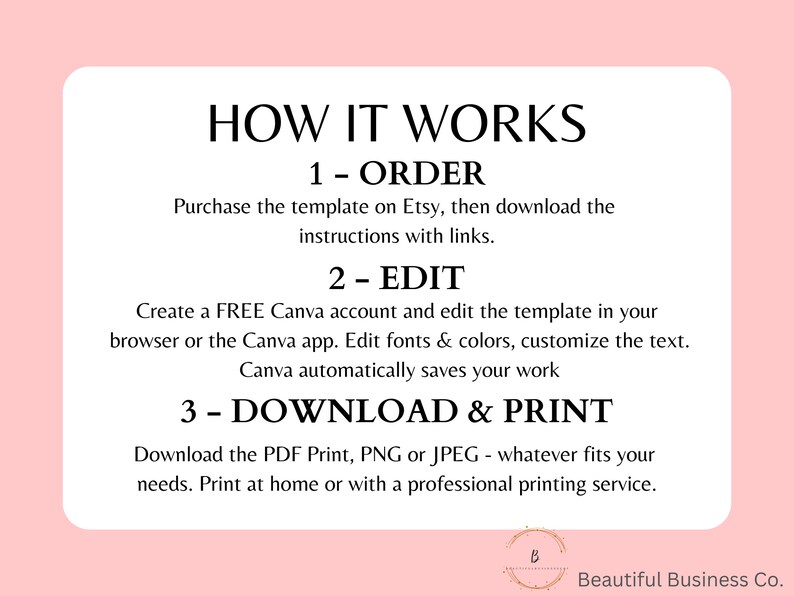 DIY Flower Care Card Template, Florist Fresh Cut Flowers Care