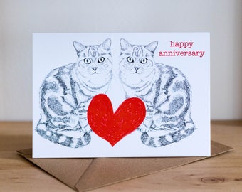 Maisie Cat Anniversary Card