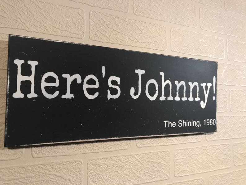 Heres johnny the shining 1980 movie quote wooden wall sign etsy