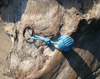 Porte-clés - Pomme de touline noeud marin en coton