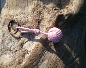 Porte-clés - Pomme de touline noeud marin en coton