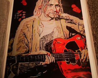 Impressão artística de Kurt Cobain