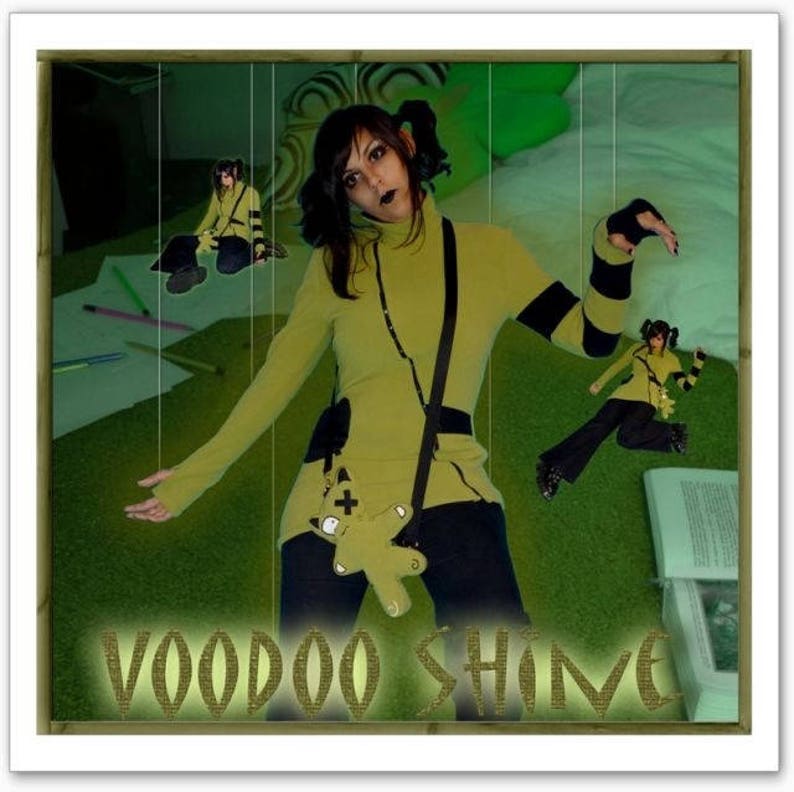 Veste chaude en polaire verte et noire pour femme, veste originale asymétrique, VoOdOo Shine image 3