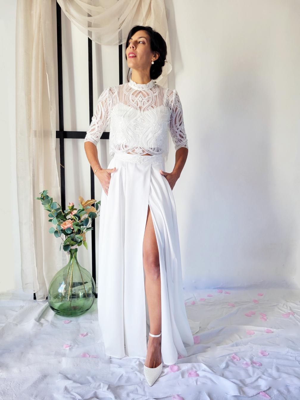 Mamalicious - Jupe Longue En Jersey Avec Fente Latérale Et Bord En Dentelle Noir