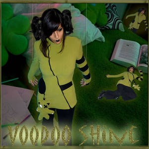 Veste chaude en polaire verte et noire pour femme, veste originale asymétrique, VoOdOo Shine image 2