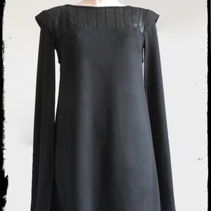Black cape dress for women, geek dress with shoulder pads, episode 3 image 3