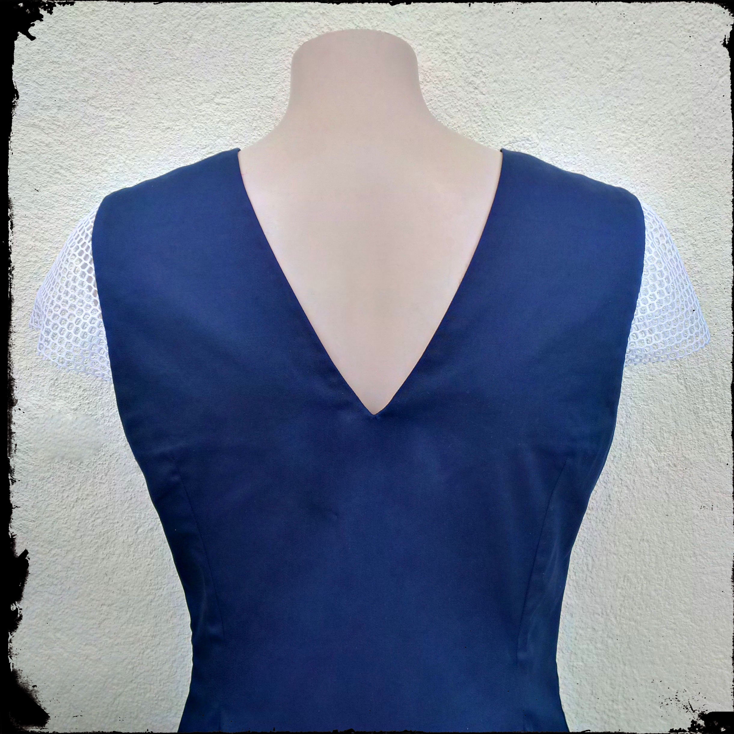 Navy Blue and White Dress for Women Bare Back Dress Navy - Etsy UK